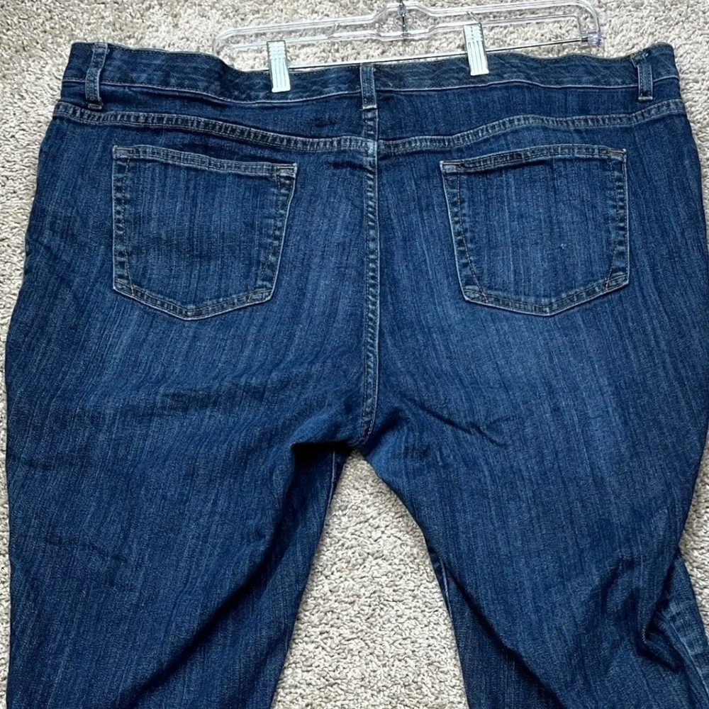 St. Johns Bay Jeans Womens 20W 44x25 Dark Blue Straight Leg Denim 5-Pocket Twill